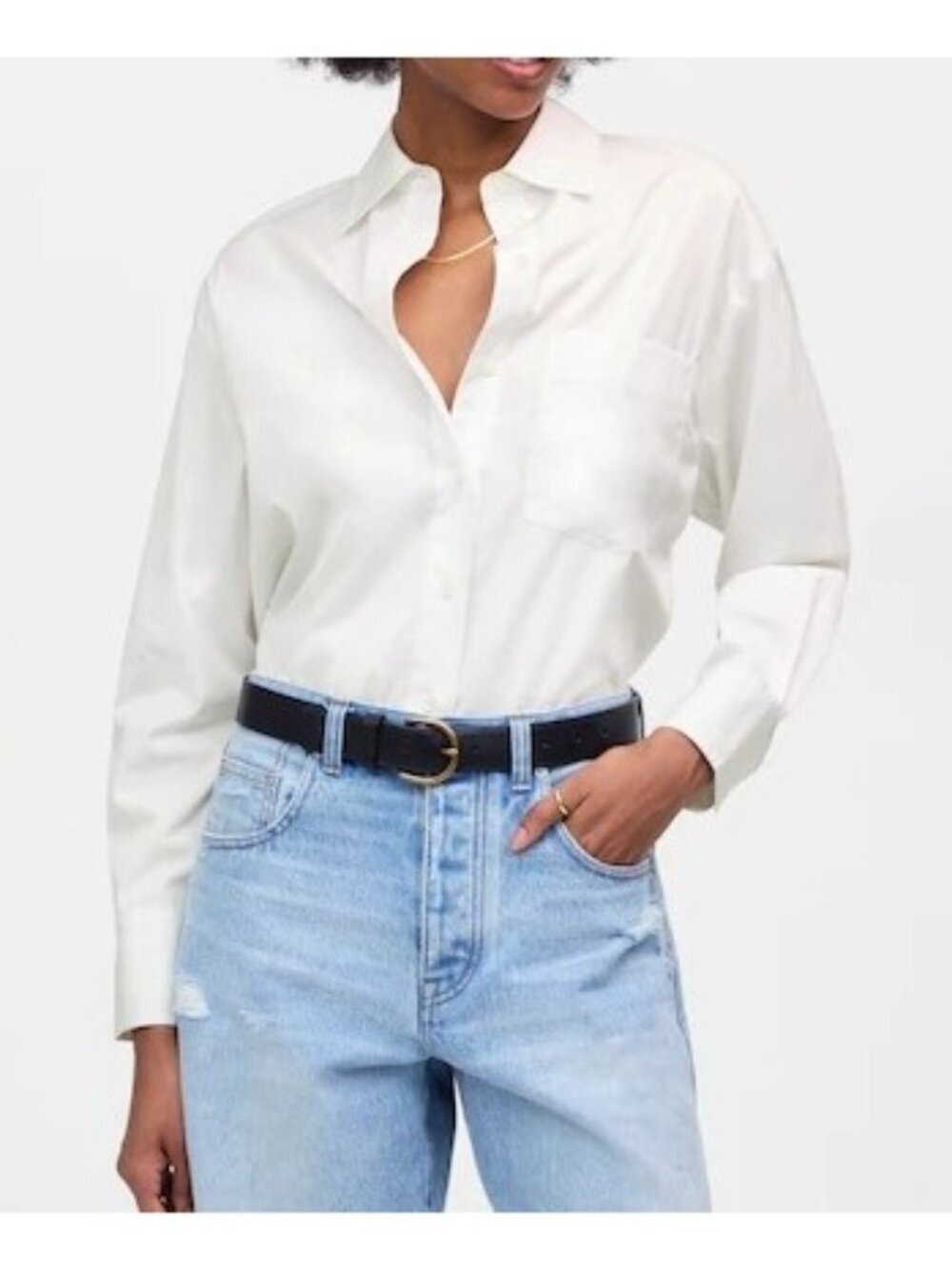 Madewell Womens Oversized Button-Up Shirt~Size XL~Eyelet White Cotton NWT L9 31